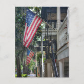 Savannah GA Patriotic Flags Jones St Photographic Briefkaart (Voorkant)