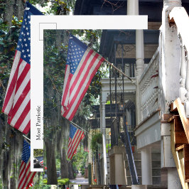 Savannah GA Patriotic Flags Jones St Photographic Briefkaart