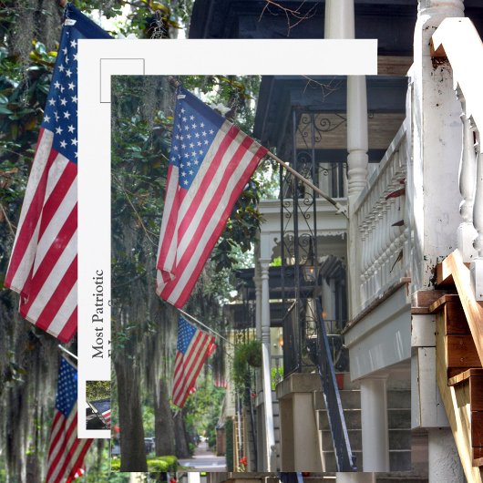 Savannah GA Patriotic Flags Jones St Photographic Briefkaart