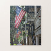 Savannah GA Patriotic Flags Jones St Photographic Legpuzzel (Verticaal)