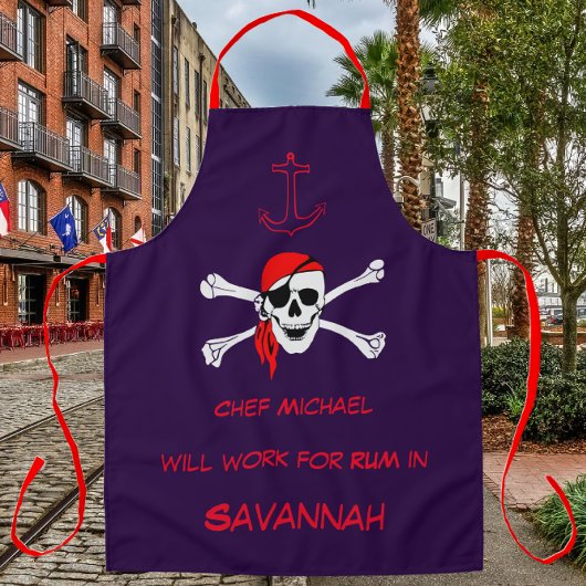 Savannah GA Pirate Skull Crossbones schip Anchor Schort