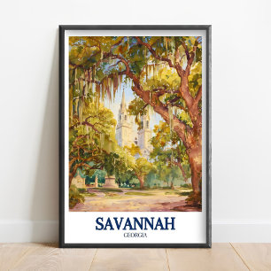 Savannah GA Prints - Forsyth Park - Kathedraal van