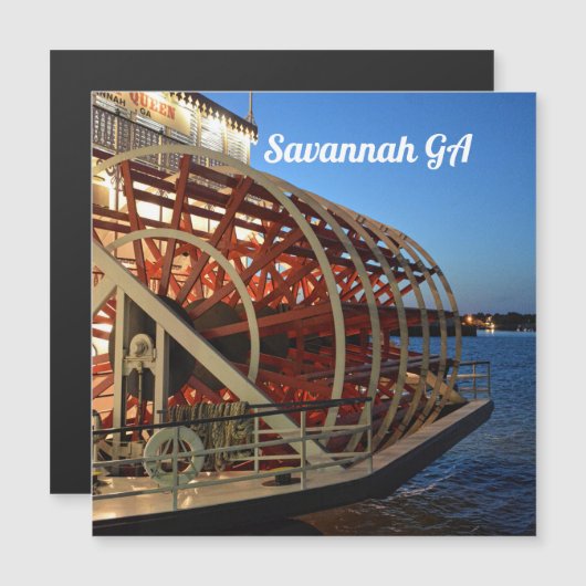 Savannah GA rivierboot magnetische ansichtkaart (Voorkant / Achterkant)