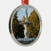 Savannah GA Souvenir | Foto van Forsyth Park Metalen Ornament (Rechts)