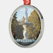 Savannah GA Souvenir | Foto van Forsyth Park Metalen Ornament (Links)