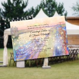 Savannah GA Street Sunset Engagement Party Kaart