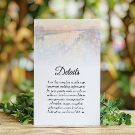 Savannah GA Street Sunset Wedding Details Informatiekaartje