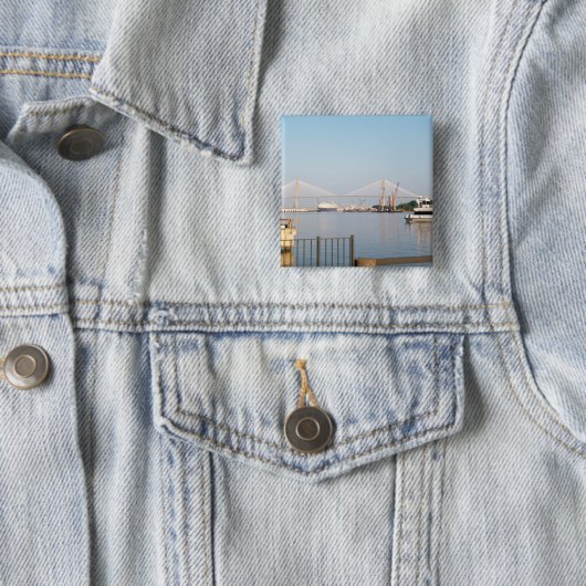 "SAVANNAH, GA" VIERKANTE BUTTON 5,1 CM (In situ)