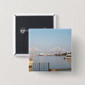 "SAVANNAH, GA" VIERKANTE BUTTON 5,1 CM (Voorkant /achterkant)