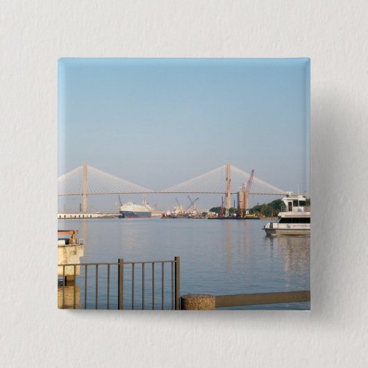 "SAVANNAH, GA" VIERKANTE BUTTON 5,1 CM (Voorkant)