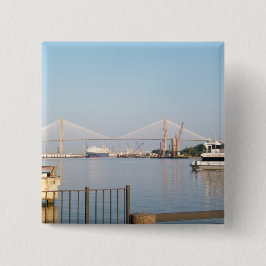 "SAVANNAH, GA" VIERKANTE BUTTON 5,1 CM