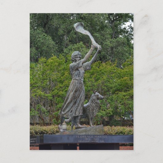 Savannah GA Waving Girl Monument Fotografisch Briefkaart (Voorkant)