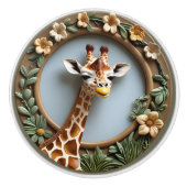 Savannah Gaze Giraffe Keramische Knop (Voorkant)