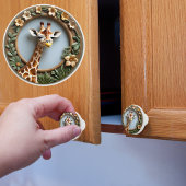 Savannah Gaze Giraffe Keramische Knop