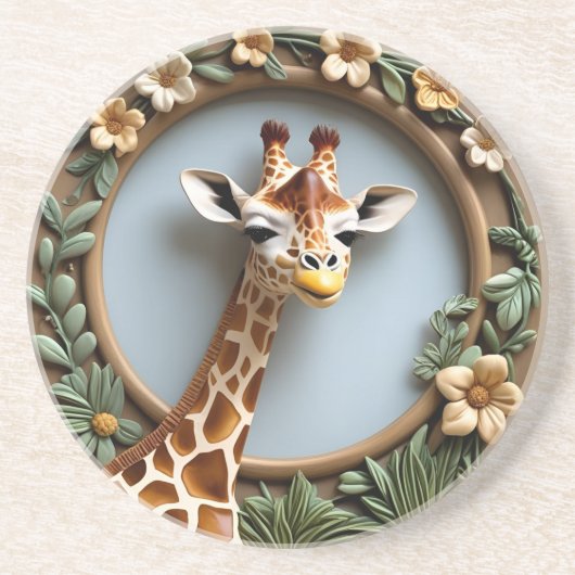 Savannah Gaze Round Sandstone Zandsteen Onderzetter (Voorkant)