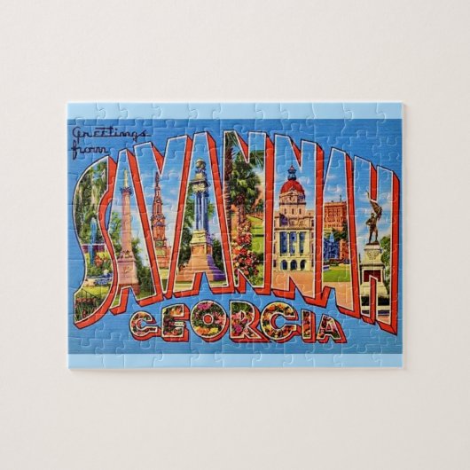 Savannah Georgia 8x10 Briefkaart Legpuzzel (Horizontaal)
