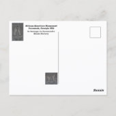 Savannah Georgia Afro-Amerikaans Monument Briefkaart (Achterkant)