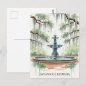 Savannah Georgia ansichtkaart Briefkaart (Voorkant / Achterkant)