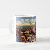 Savannah, Georgia Birdseye Uitzicht 1940 Koffiemok (Voorkant links)