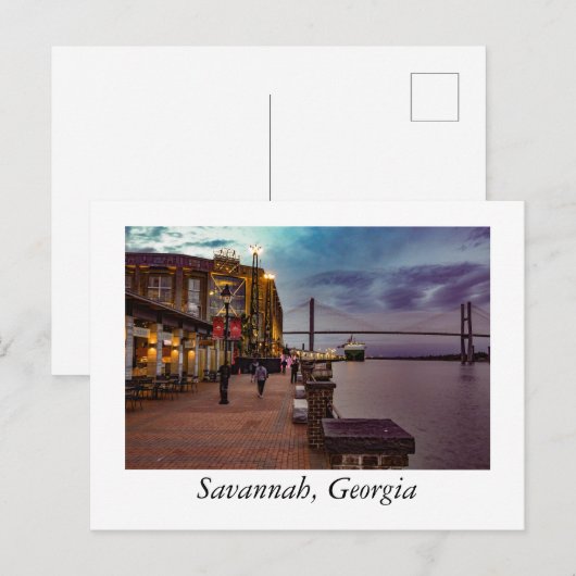 Savannah Georgia Briefkaart (Voorkant / Achterkant)