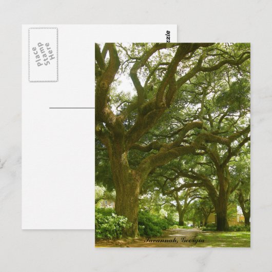 Savannah Georgia Briefkaart (Voorkant / Achterkant)