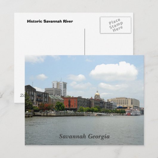 Savannah Georgia Briefkaart (Voorkant / Achterkant)