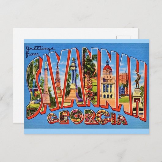 Savannah Georgia  Briefkaart (Voorkant / Achterkant)