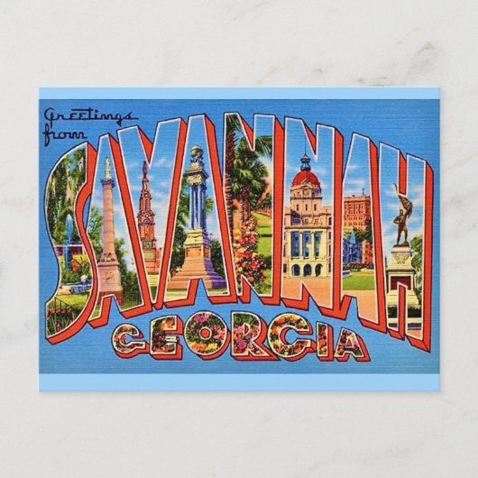 Savannah Georgia  Briefkaart (Voorkant)
