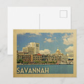 Savannah Georgia Briefkaart Vintage Travel (Voorkant / Achterkant)