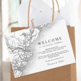 Savannah Georgia Bruiloft Welkomstroute Bedankkaart