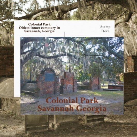 Savannah Georgia Colonial Park Fotografisch Briefkaart