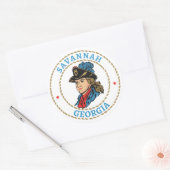 Savannah Georgia Colonial Ronde Sticker (Envelop)
