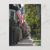 Savannah Georgia Flag Lined E Jones St Fotografie Briefkaart (Voorkant)