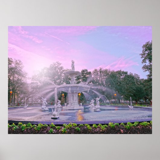 Savannah Georgia Forsyth Park Fountain Poster (Voorkant)