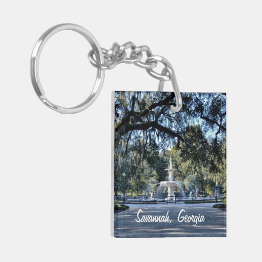 Savannah Georgia Fountain Double Sided Sleutelhang Sleutelhanger (Voorkant Links)