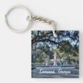 Savannah Georgia Fountain Double Sided Sleutelhang Sleutelhanger (Voorkant)