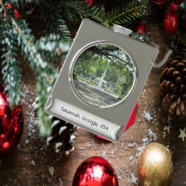 Savannah, Georgia Fountain Ornament Verzilverd Banner Ornament