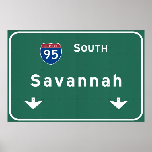 Savannah Georgia ga Interstate Highway Freeway : Poster (Voorkant)