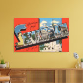 Savannah, Georgia - Grote Letter Scenes 2 Canvas Afdruk (Insitu (Woonkamer))