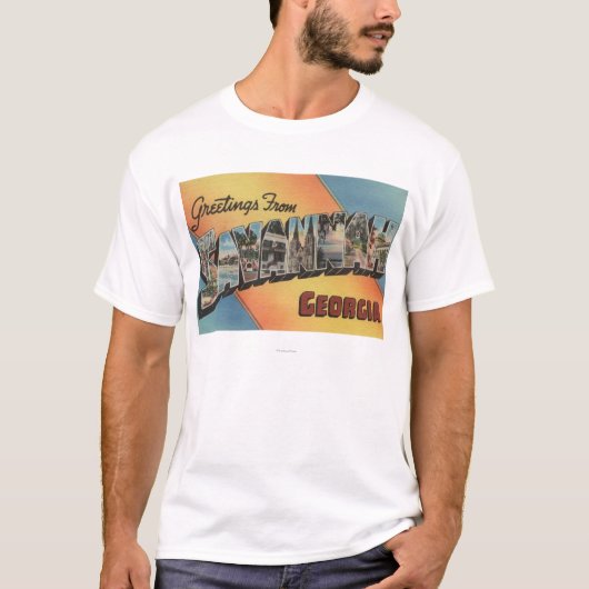 Savannah, Georgia - Grote letterscènes T-shirt (Voorkant)