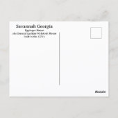 Savannah Georgia Historisch Eppinger Huis Briefkaart (Achterkant)