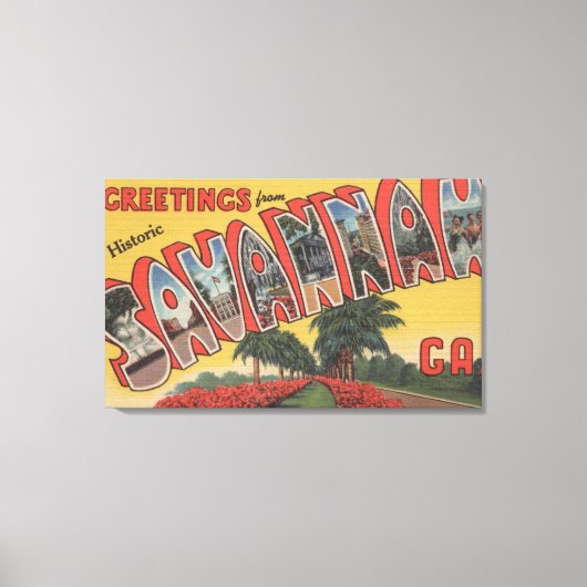 Savannah, Georgia (historisch) - Grote brief Canvas Afdruk (Voorkant)
