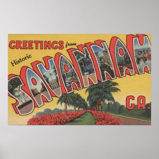 Savannah, Georgia (historisch) - Grote brief Poster (Voorkant)