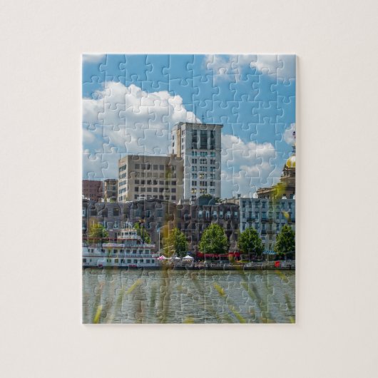 savannah georgia historische architectuur oude cit legpuzzel (Verticaal)