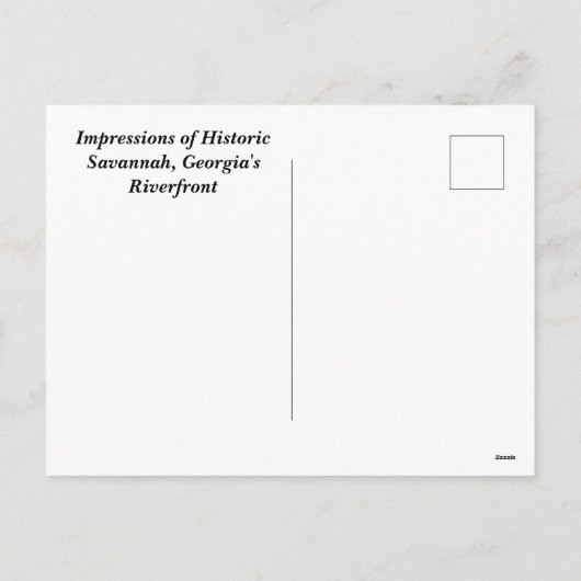 Savannah, Georgia Holiday Briefkaart (Achterkant)