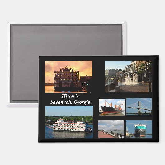 Savannah, Georgia Holiday Briefkaart Magneet (Voorkant / Achterkant)