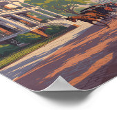 Savannah Georgia Horse Carriage Illustratie Retro Poster (Hoek)