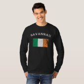 SAVANNAH GEORGIA Irish American Flag Badge T-shirt (Voorkant volledig)