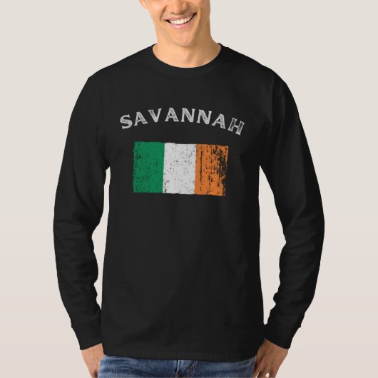 SAVANNAH GEORGIA Irish American Flag Badge T-shirt (Voorkant)