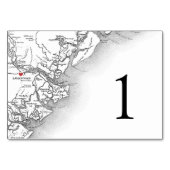 Savannah Georgia Kaart Elegant Zwart Wit Bruiloft (Achterkant)